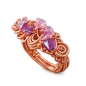 Amethyst Crystal Ship Ring