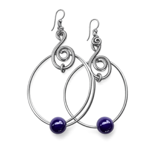 Blue Ball Earings